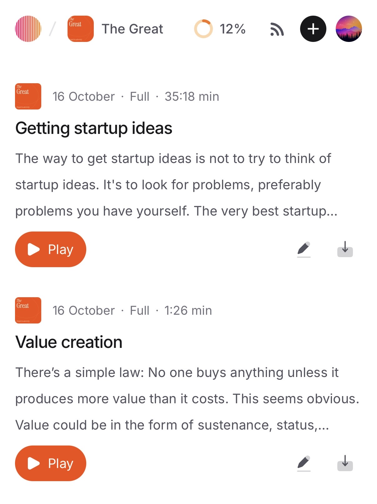 Echocast web app screenshot